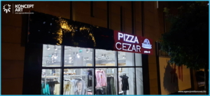 kaseton frezowany z dibondu pizza cezar nowy sącz